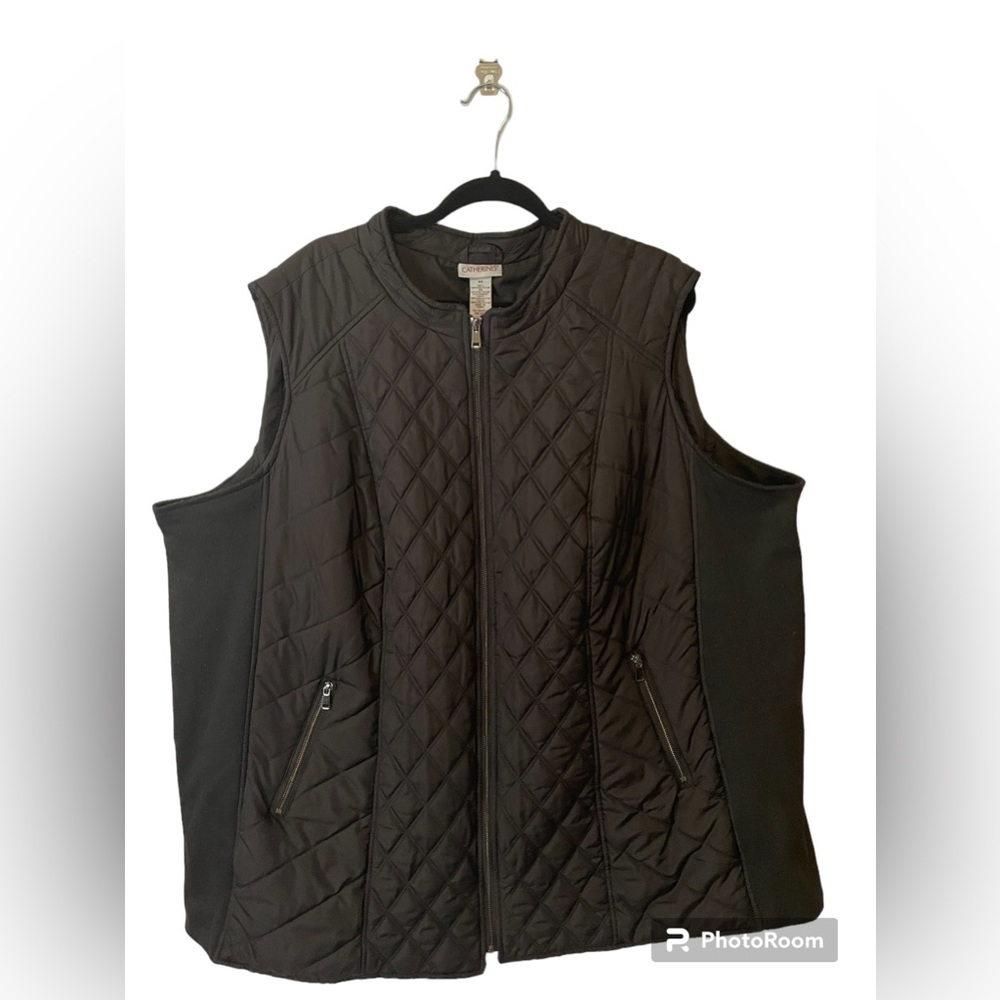Catherines Black Puffer Vest Size 4X